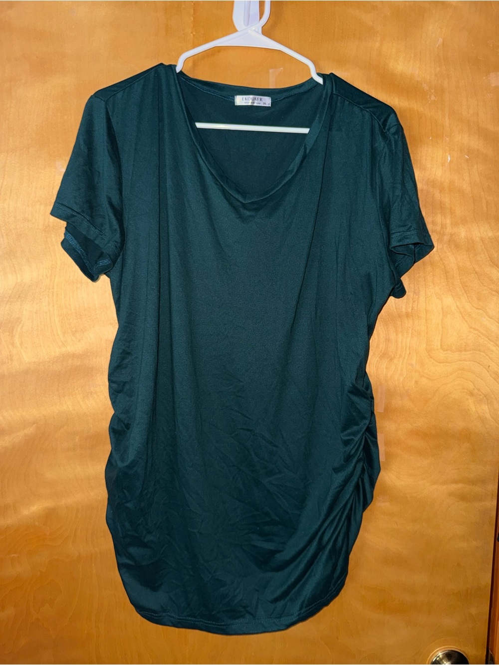 Short Sleeve Ruched Tunic Top in Teal